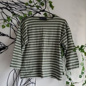 Saint-James Green striped long sleeves